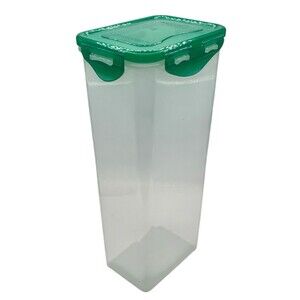 Lock & Lock 2 L 67 Oz 2.1 Qt Tall BPA-Free Storage Container W/ Green Snap Lid